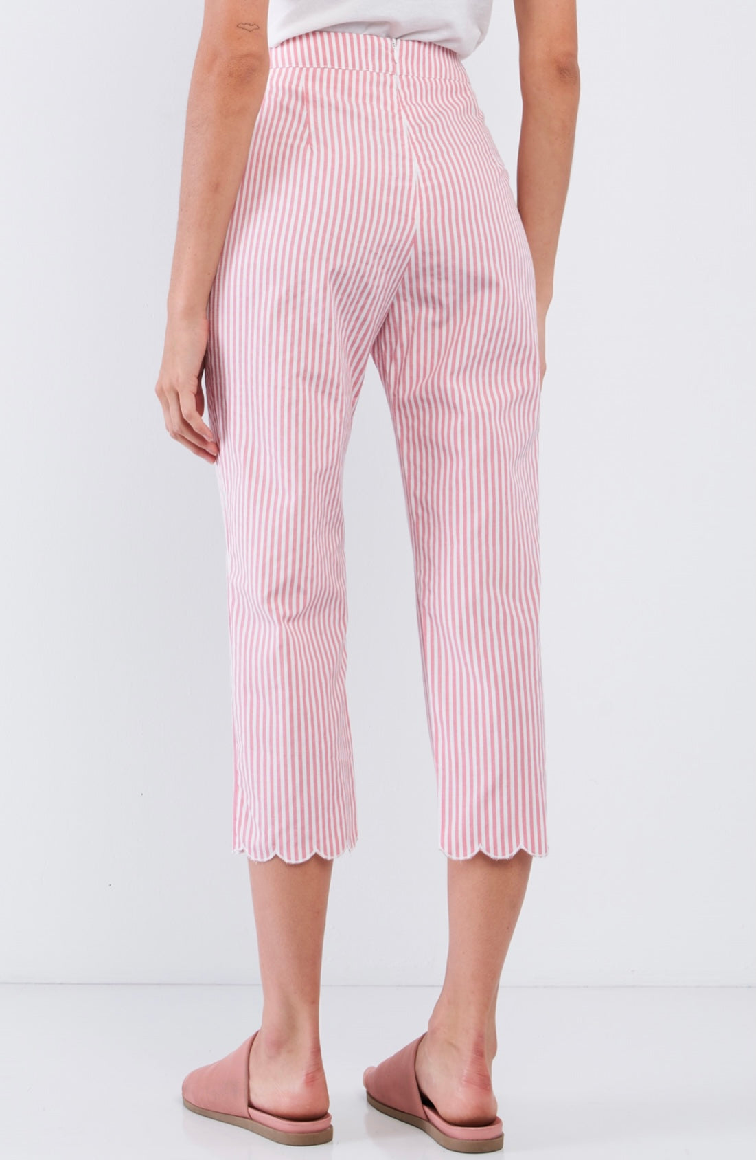 Pink & White Striped Pants