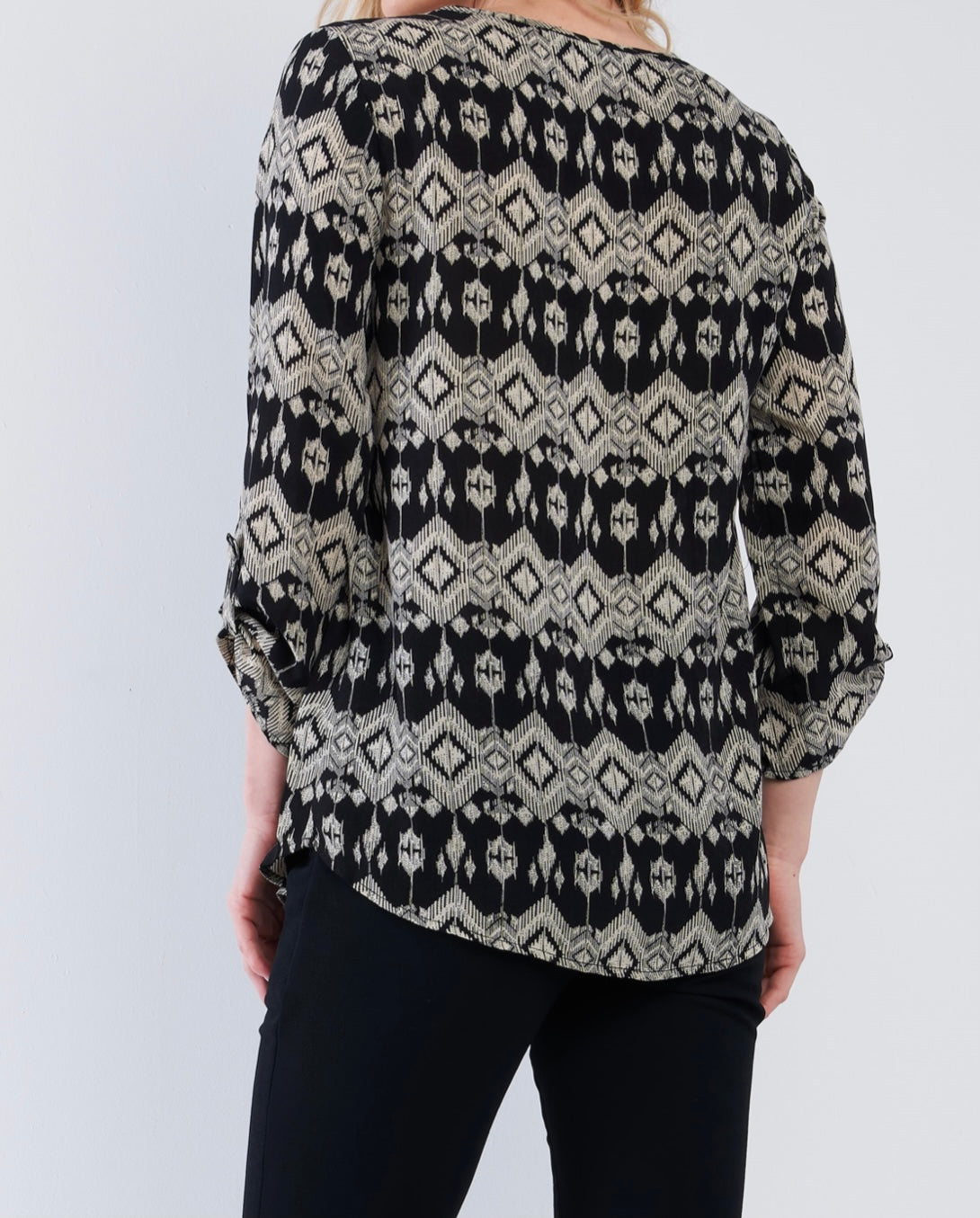 Black Cream Tribal Blouse