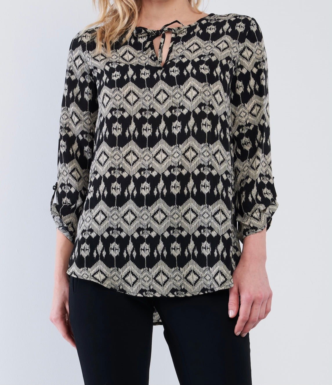 Black Cream Tribal Blouse