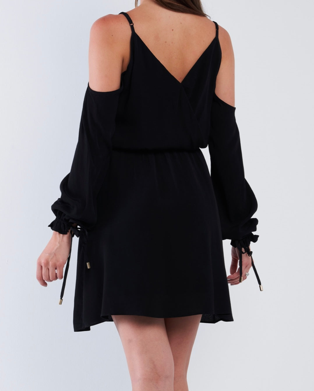 Black Elegant V-Neck Dress