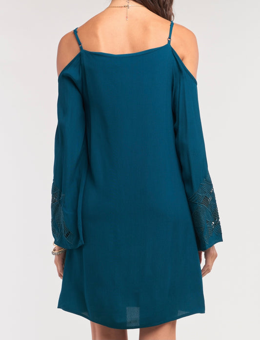 Teal Green Cold shoulder Dress