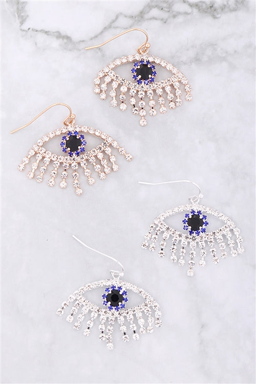 Gold Eye Rhinestone Earrings