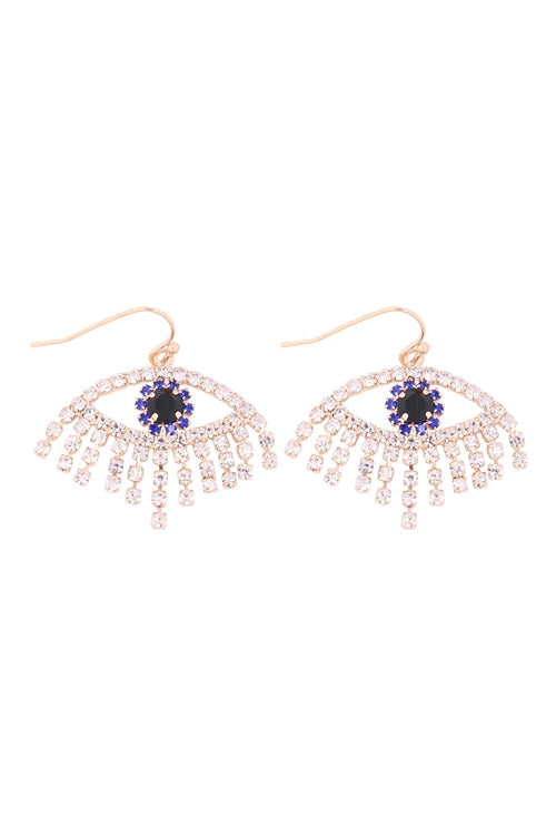 Gold Eye Rhinestone Earrings