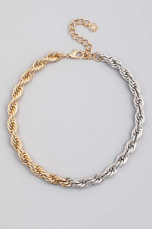 Silver Gold Chain Necklace