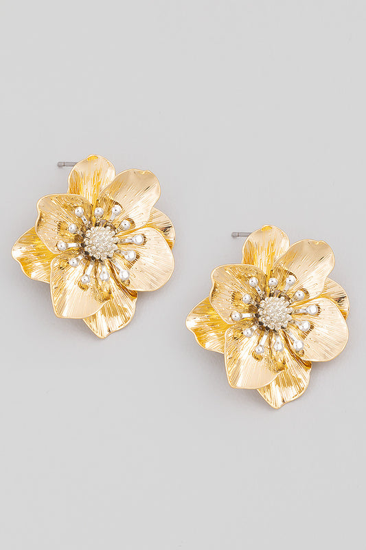 Gold Flower Earrings