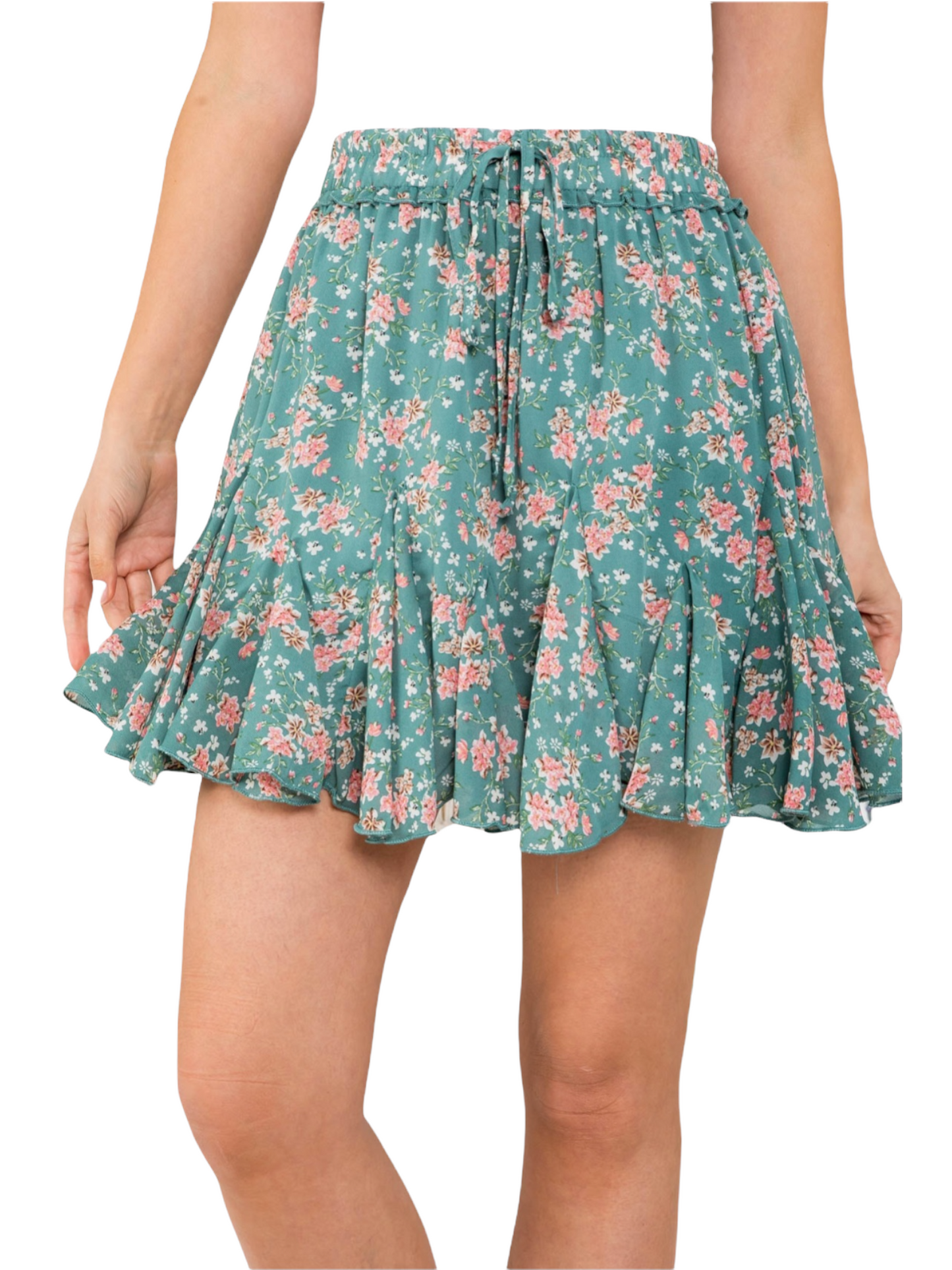 Seafoam Floral Skirt