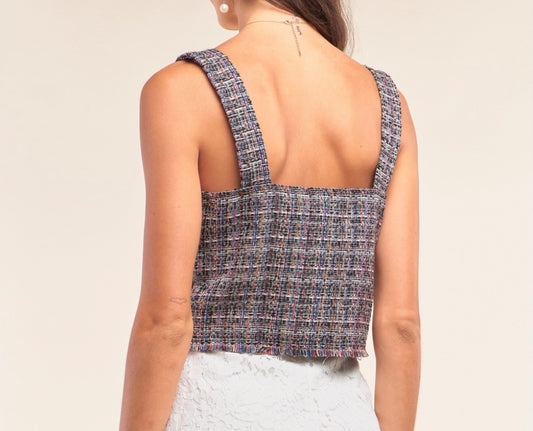 Multicolor Sleeveless Plaid Top