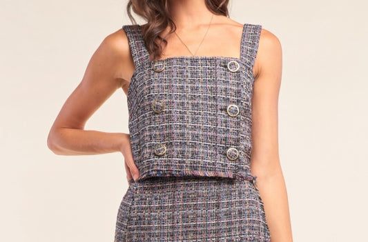 Multicolor Sleeveless Plaid Top