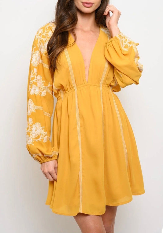 Yellow Embroidered Dress