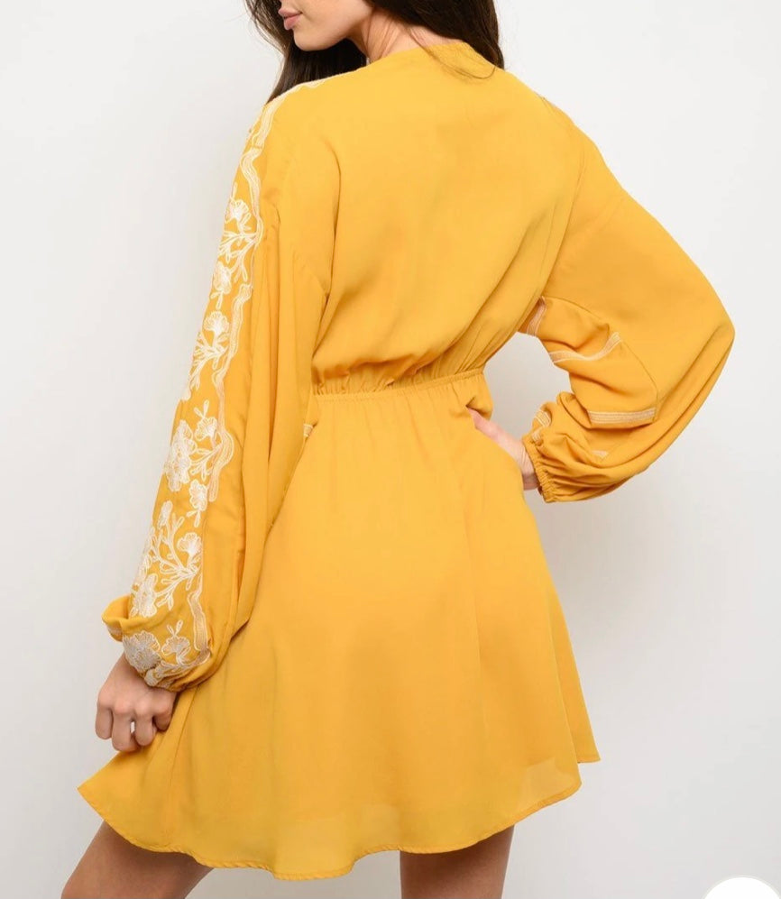 Yellow Embroidered Dress