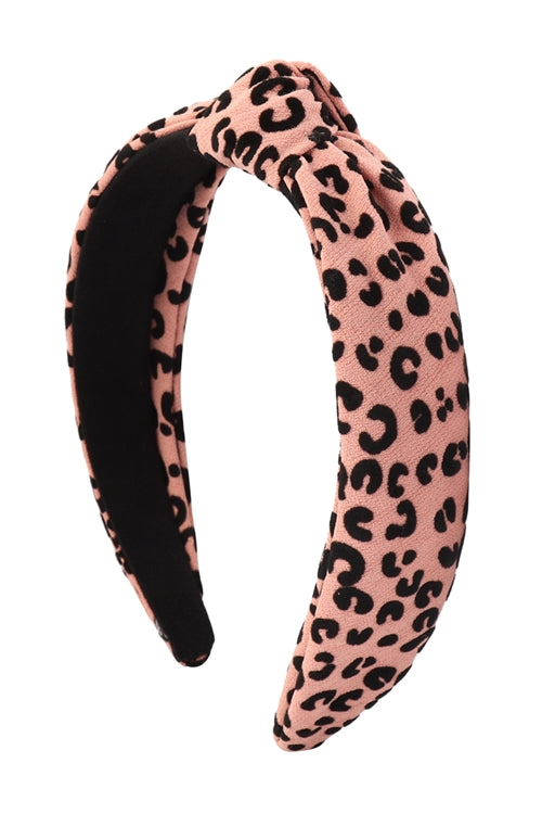 Pink Cheetah Print Knotted Headband