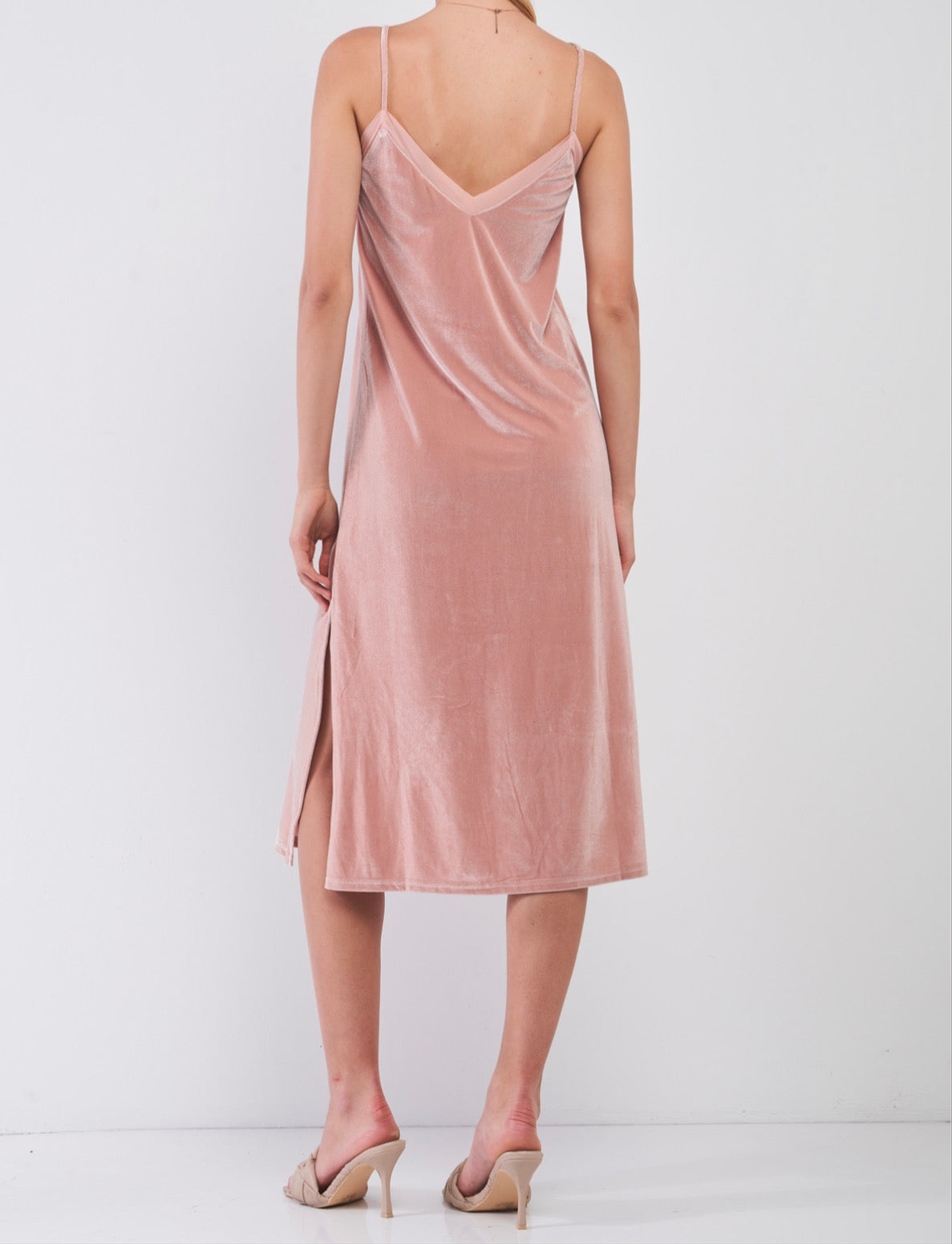 Blush Velvet Dress