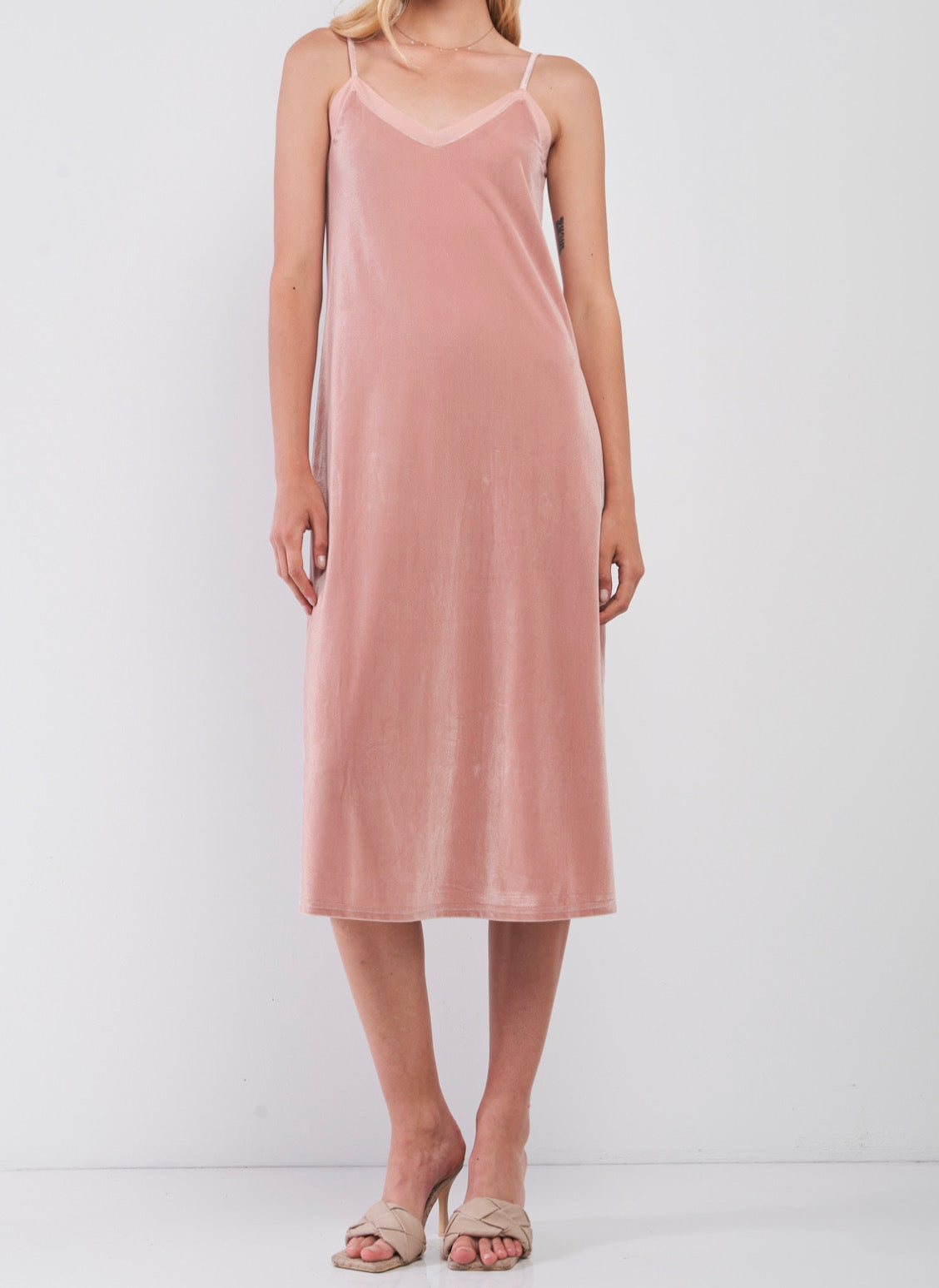 Blush Velvet Dress