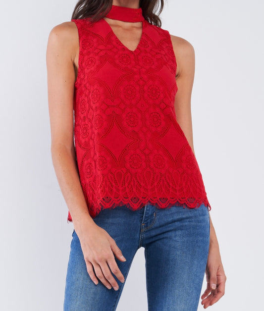 Red Sleeveless Top