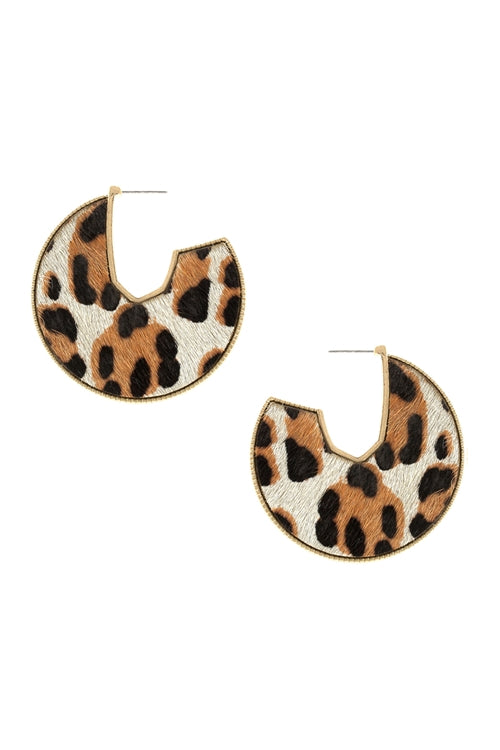 Cheetah Print Disc Earrings