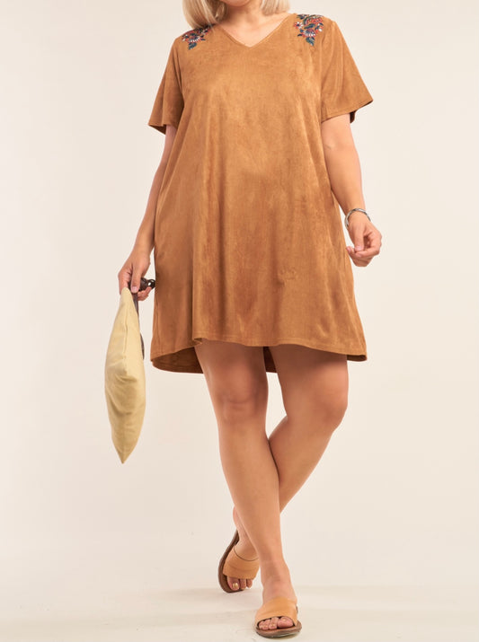 Camel Suede Dress